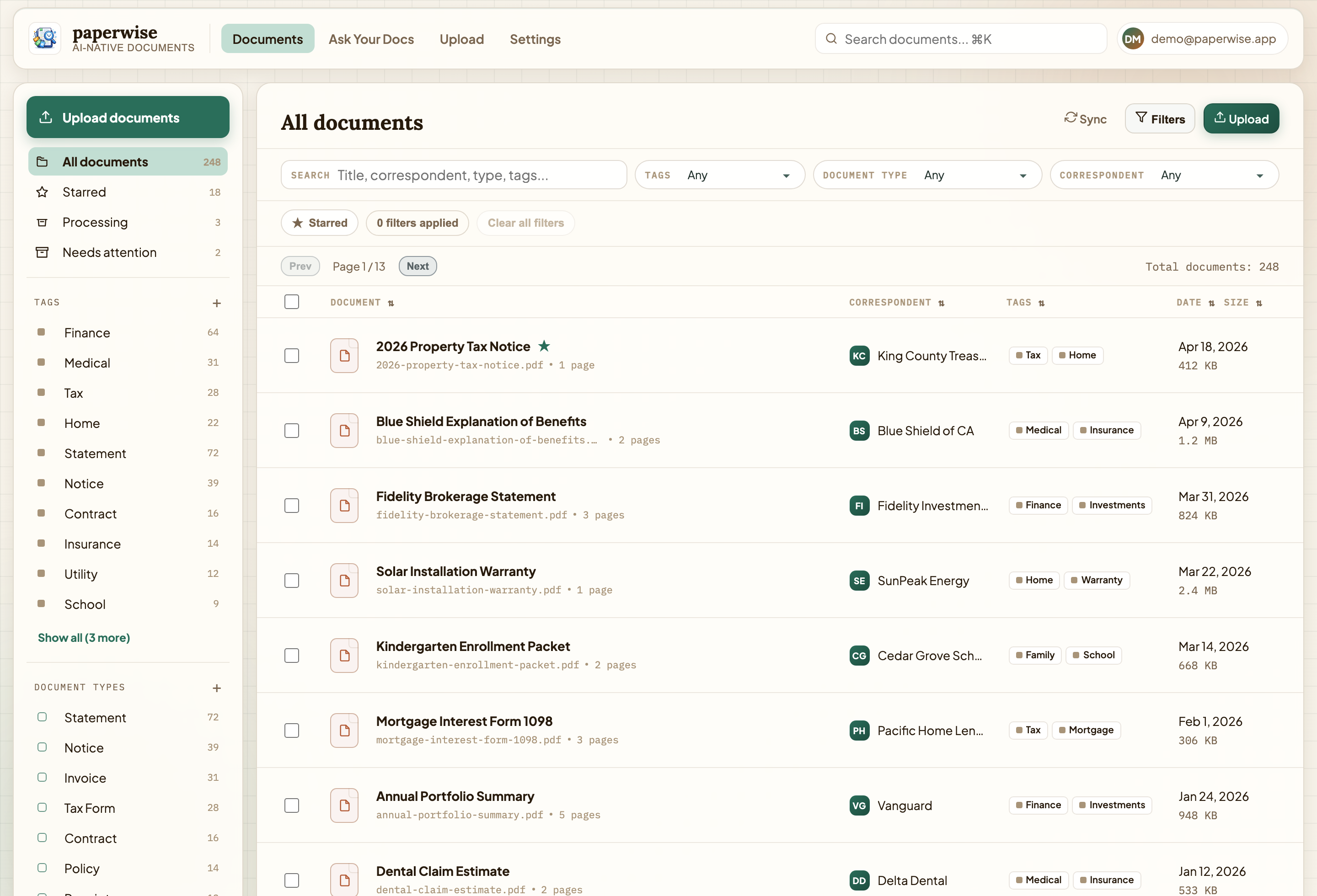 Paperwise - Self-hosted document intelligence for private PDFs